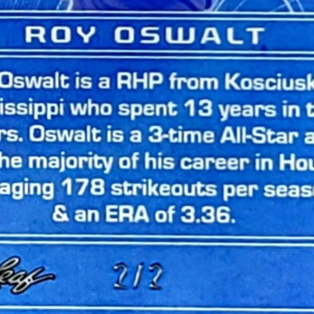 2025 Roy Oswalt 2/2 Strikeout Machine Red Shimmer Refractor Houston Astros HOF